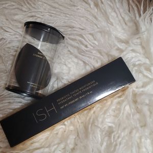 ISH probiotic tinted moisturizer and makeup sponge
